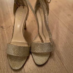 Nine West Glitter Gold Heels
